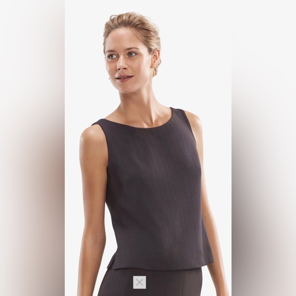 MM LaFleur Kelly Sleeveless Top Chevron Stripe Fig M